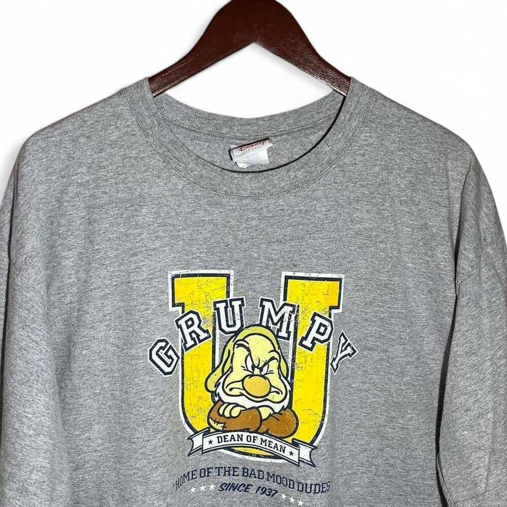 Disney Store Grumpy Graphic T-Shirt 2X-Large Heather Grey Dean of Mean